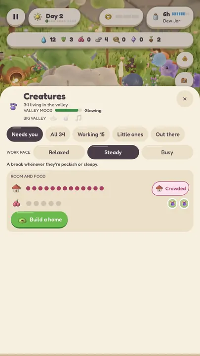 Looking after the creatures on a phone