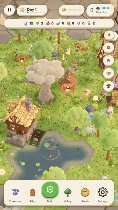 The valley on a phone, with the bottom bar